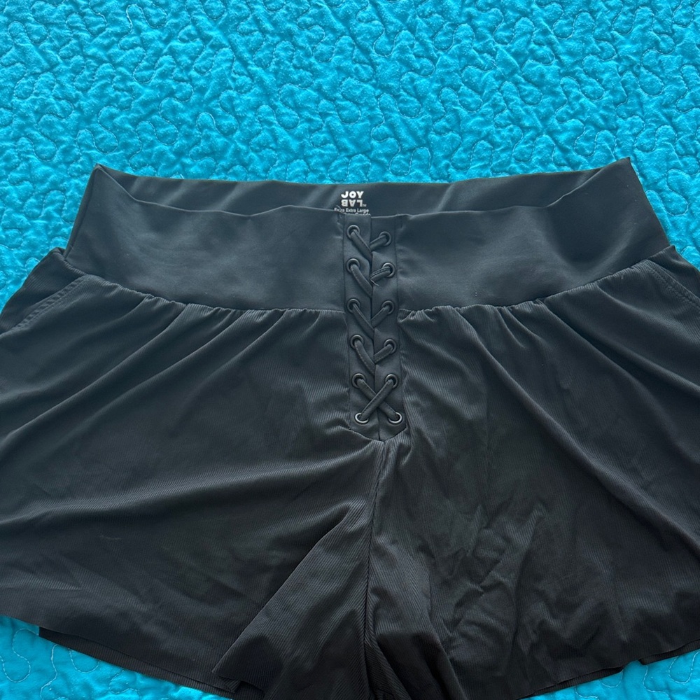 JoyLab Black Lace-Up Athletic Shorts